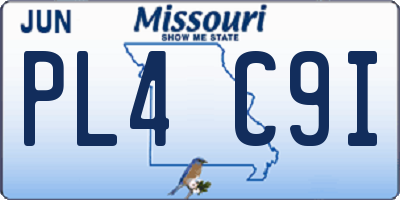 MO license plate PL4C9I