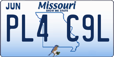 MO license plate PL4C9L