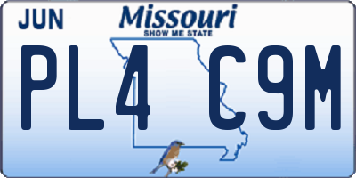 MO license plate PL4C9M