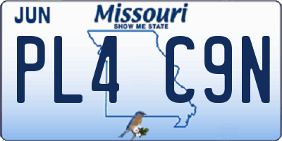 MO license plate PL4C9N