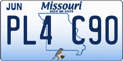 MO license plate PL4C9O