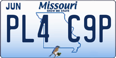 MO license plate PL4C9P