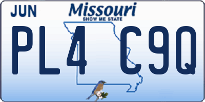 MO license plate PL4C9Q