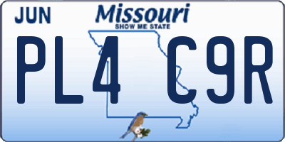 MO license plate PL4C9R