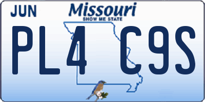 MO license plate PL4C9S