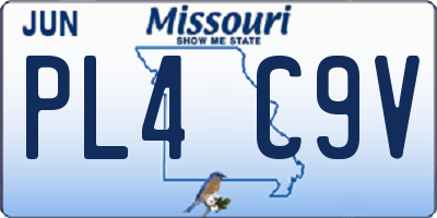 MO license plate PL4C9V