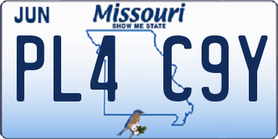 MO license plate PL4C9Y