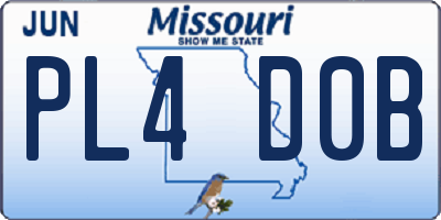 MO license plate PL4D0B