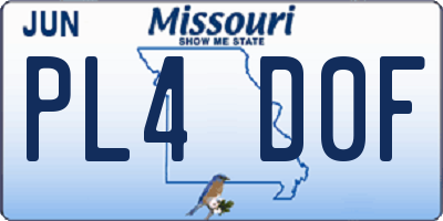 MO license plate PL4D0F