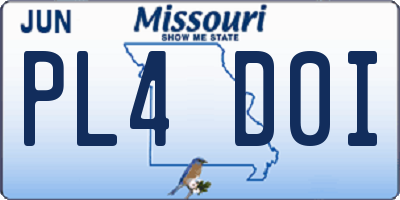MO license plate PL4D0I
