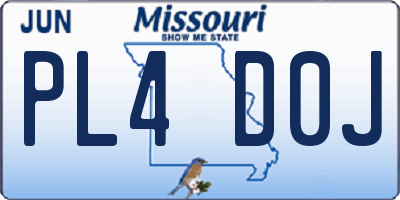 MO license plate PL4D0J