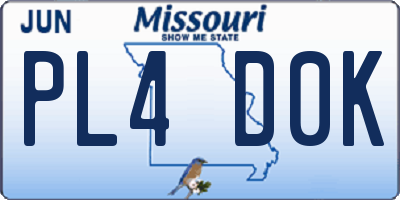 MO license plate PL4D0K