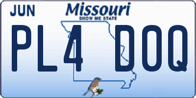 MO license plate PL4D0Q