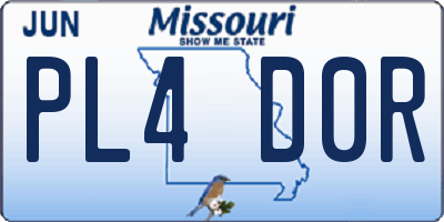 MO license plate PL4D0R