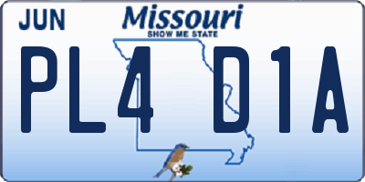 MO license plate PL4D1A