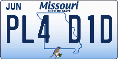MO license plate PL4D1D