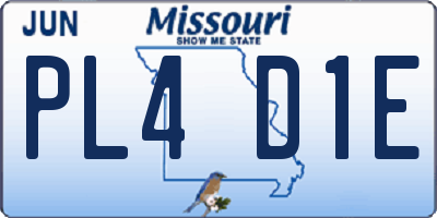 MO license plate PL4D1E