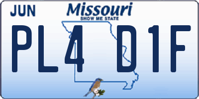 MO license plate PL4D1F
