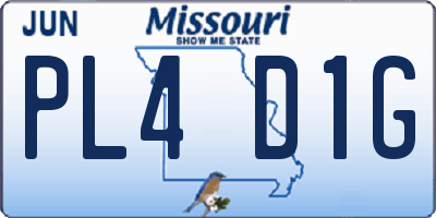 MO license plate PL4D1G