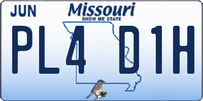 MO license plate PL4D1H