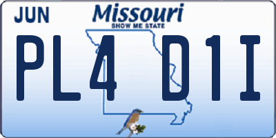 MO license plate PL4D1I