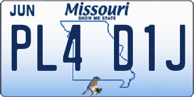 MO license plate PL4D1J