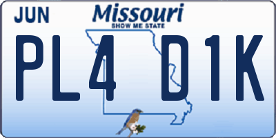 MO license plate PL4D1K