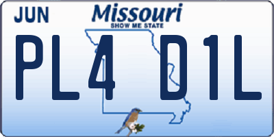 MO license plate PL4D1L