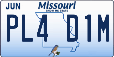 MO license plate PL4D1M