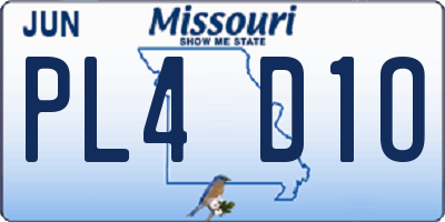 MO license plate PL4D1O