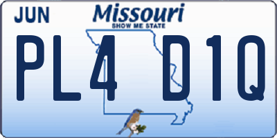 MO license plate PL4D1Q