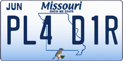 MO license plate PL4D1R