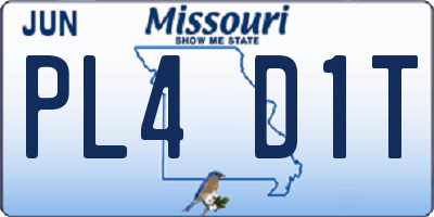 MO license plate PL4D1T