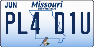 MO license plate PL4D1U