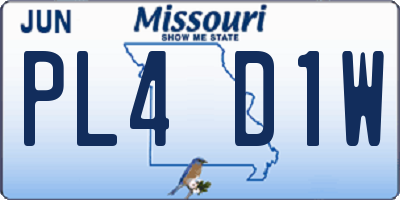 MO license plate PL4D1W