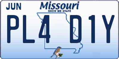 MO license plate PL4D1Y