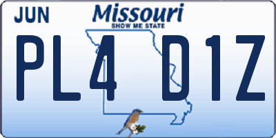 MO license plate PL4D1Z
