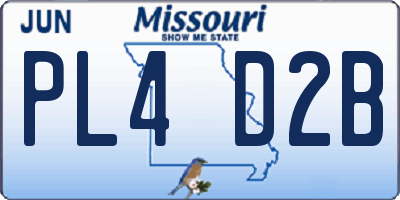 MO license plate PL4D2B