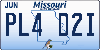 MO license plate PL4D2I