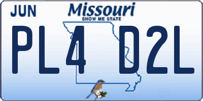 MO license plate PL4D2L
