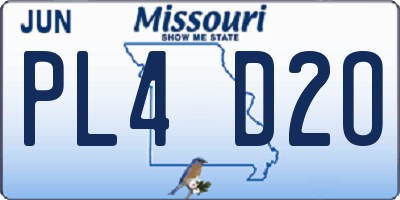 MO license plate PL4D2O