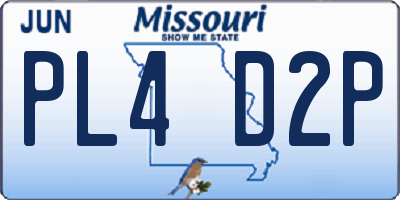 MO license plate PL4D2P