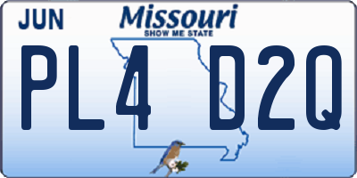 MO license plate PL4D2Q