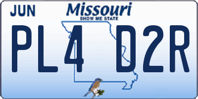 MO license plate PL4D2R