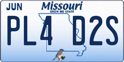 MO license plate PL4D2S