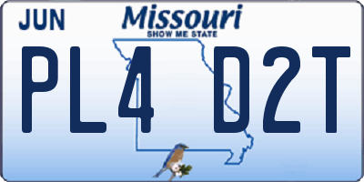 MO license plate PL4D2T