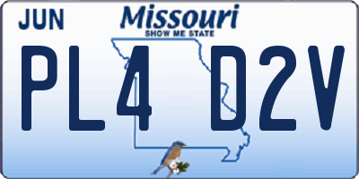 MO license plate PL4D2V