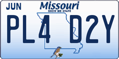 MO license plate PL4D2Y