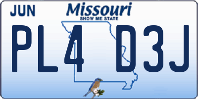 MO license plate PL4D3J