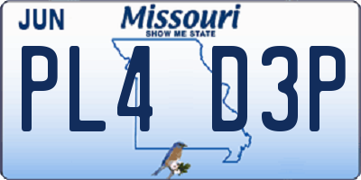 MO license plate PL4D3P